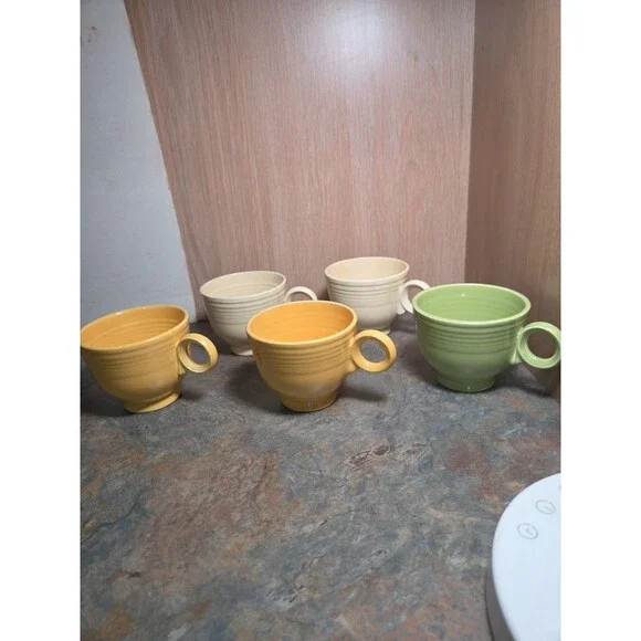 Fiestaware Tea,  Coffee Cups Set Of 5 - Picture 4 of 6